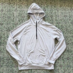 Vuori Light Gray Pullover Hoodie with Kangaroo Pocket